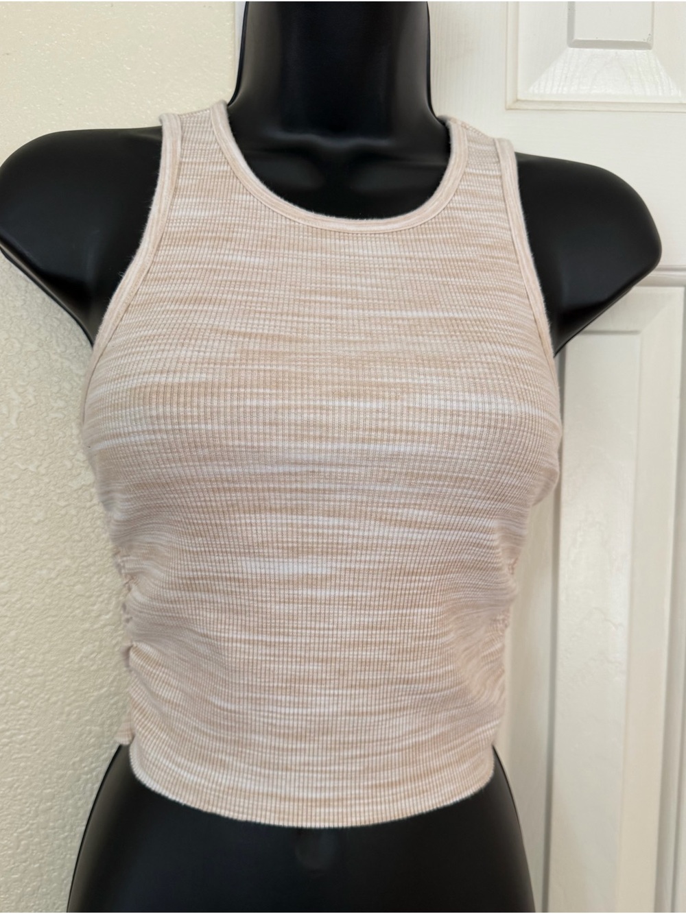 aerie Ribbed Tank Top in Light Beige